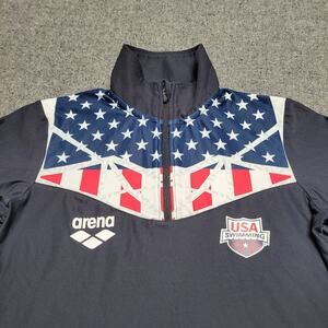 Arena USA Swimming Shirt Women Extra Small Og Half Zip Pullover Flag Performance